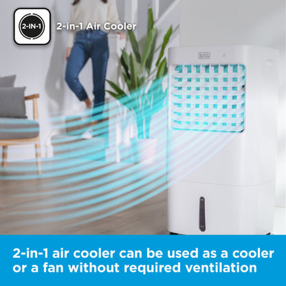 BLACK+DECKER 3-in-1 Air Cooler with 3 Speeds, 15L Water Tank,
8hr Timer, Remote Control, White