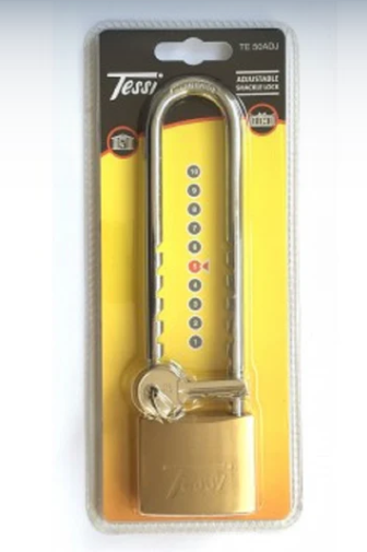 Tessi Solid Brass Padlock&amp;Adjustable Shackle 50Mm
