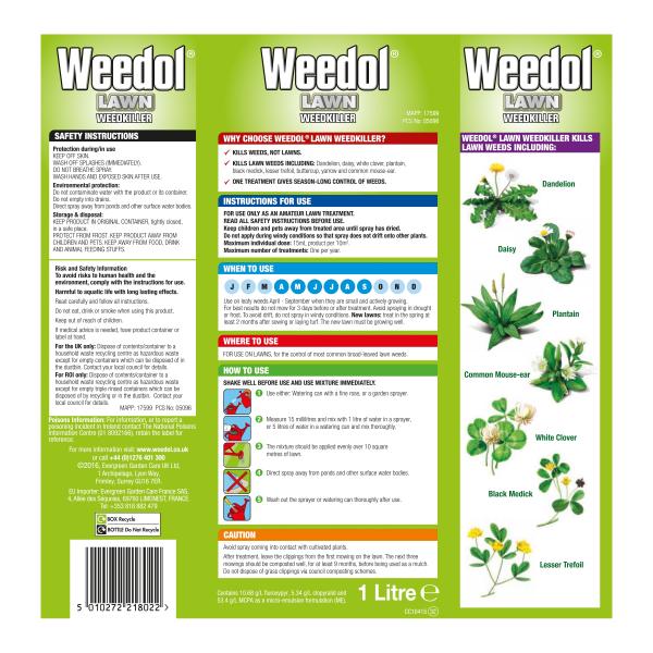 Weedol Lawn Weedkiller Concentrate 1 Litre