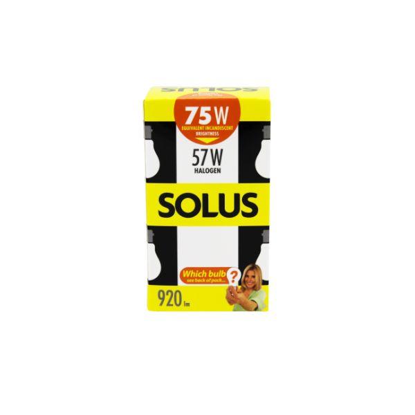 Solus 75W=57W BC Clear A55 Halogen E/Save