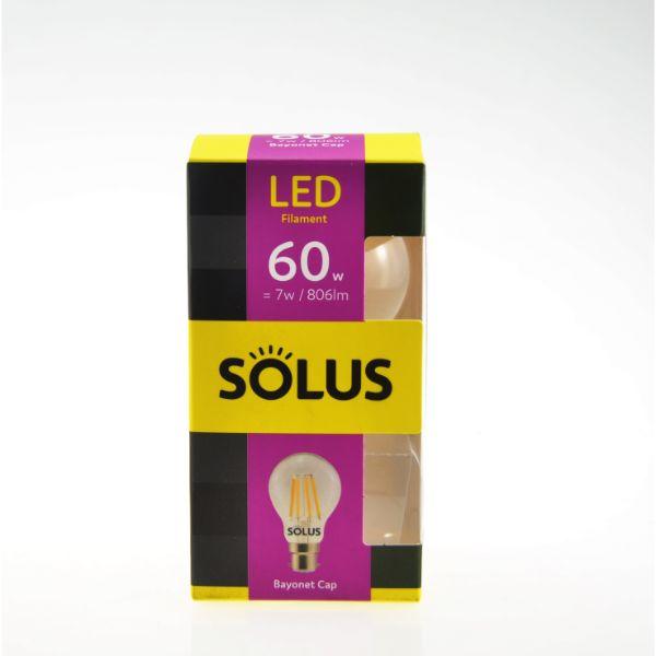 Solus 60W=7.5W BC Clear A55 LED XCROSS