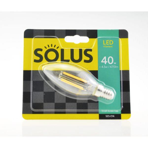 Solus 40W=5W SES Clear C35 Candle LED XCROSS