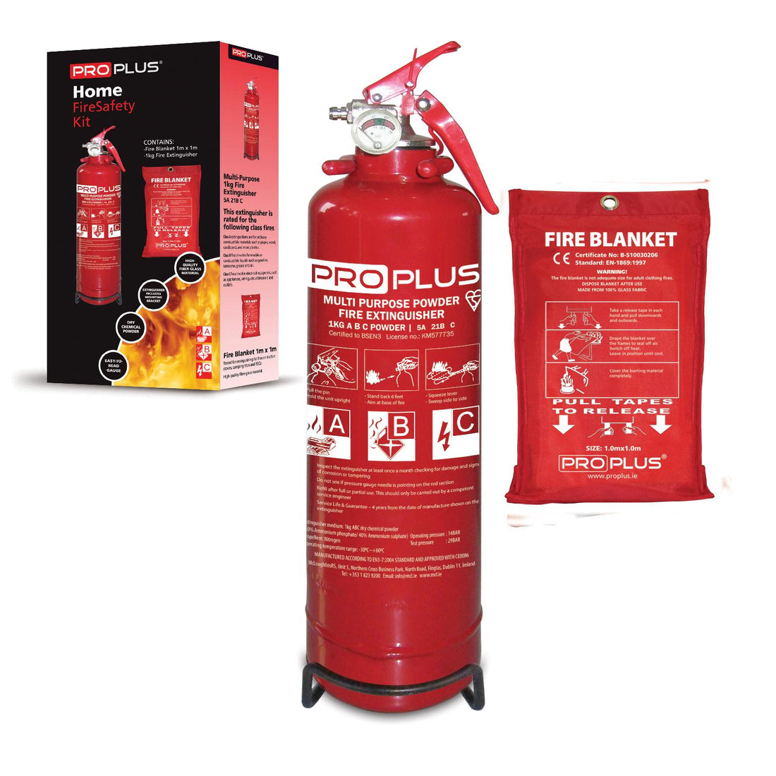 Proplus Fire Safety Kit With Extinguisher &amp; Blanket