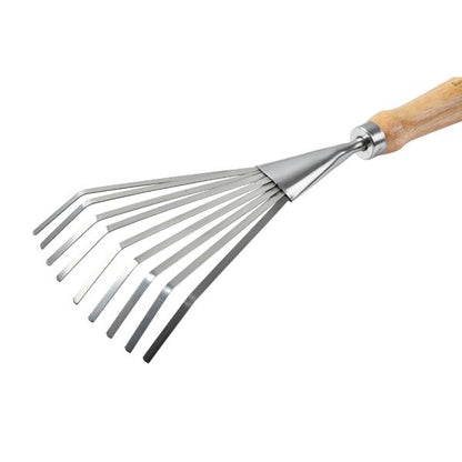 Burgon &amp; Ball RHS Stainless Steel Shrub Rake 35cm