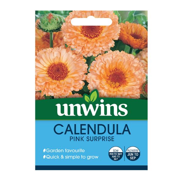 Unwins Seed Packet Calendula Pink Surprise