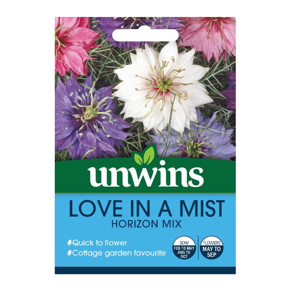 Unwins Seed Packet Love In A Mist Horizon Mix