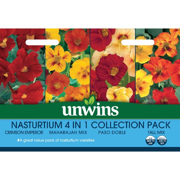Unwins Seed Packet Nasturtium 4 In 1 Collection