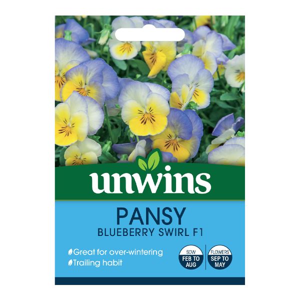 Unwins Seed Packet Pansy Blueberry Swirl