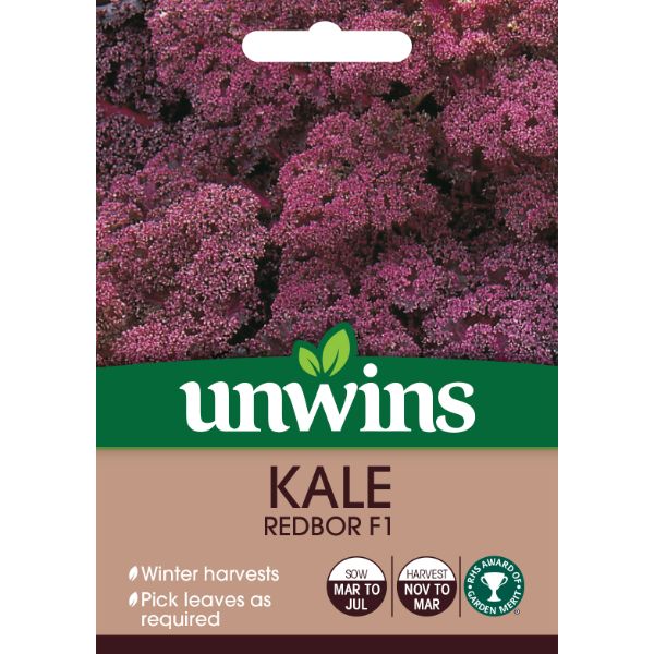 Unwins Seed Packet Kale Redbor F1