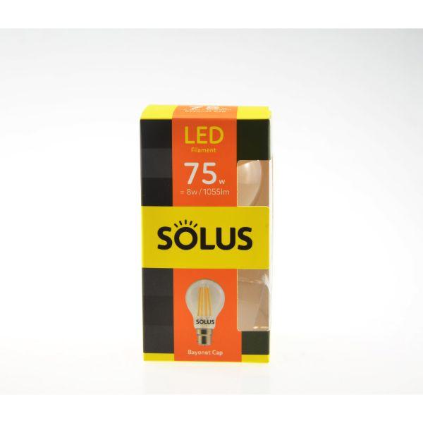 Solus 75W=8W BC Clear A55 LED XCROSS