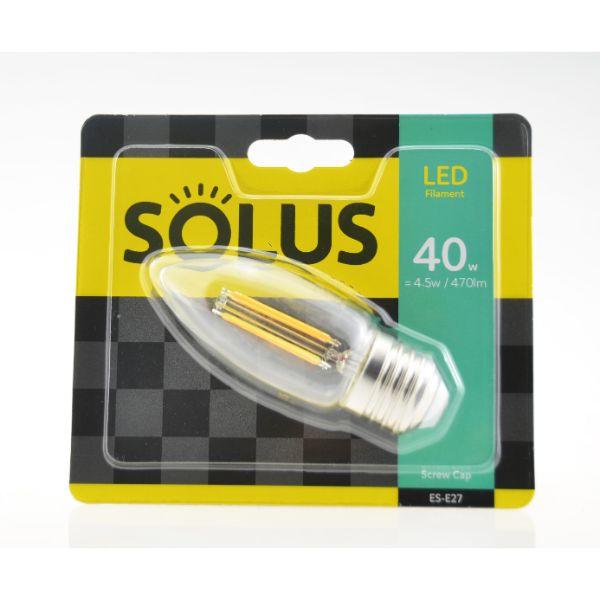 Solus 40W=4.5W ES Clear C35 Candle LED XCROSS