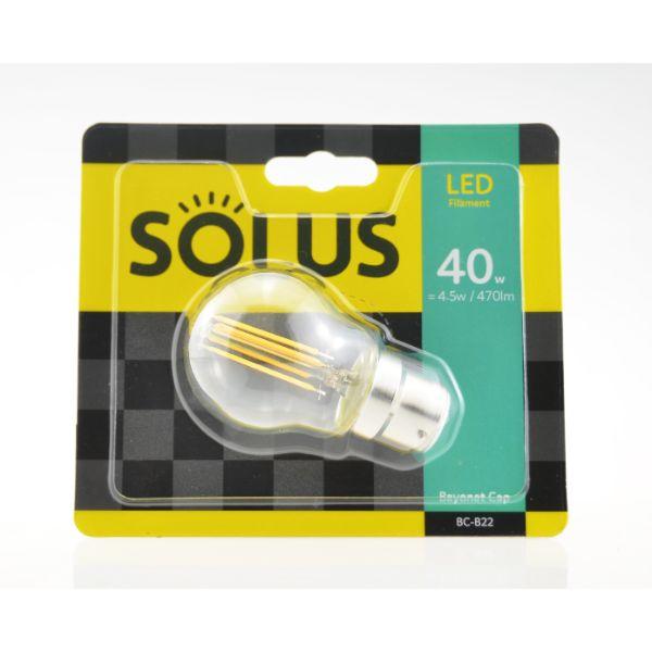 Solus 40W=4.5W BC Clear G45 Round LED XCROSS