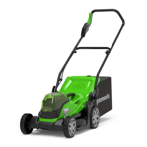 Greenworks 48v (2 x 24v) 36cm Battery Lawnmower plus 25cm Line Trimmer