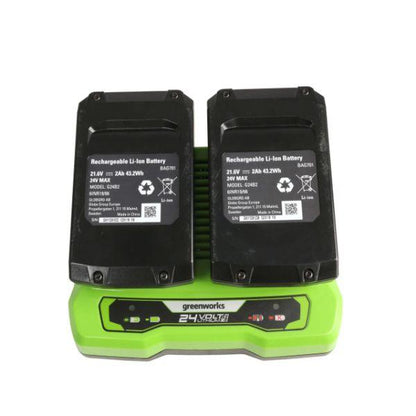 Greenworks 48v (2 x 24v) 36cm Battery Lawnmower plus 25cm Line Trimmer