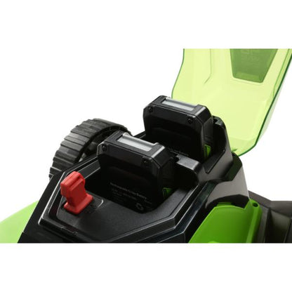 Greenworks 41cm Cordless Lawnmower 48V with Two Batteries &amp; Twin Charger