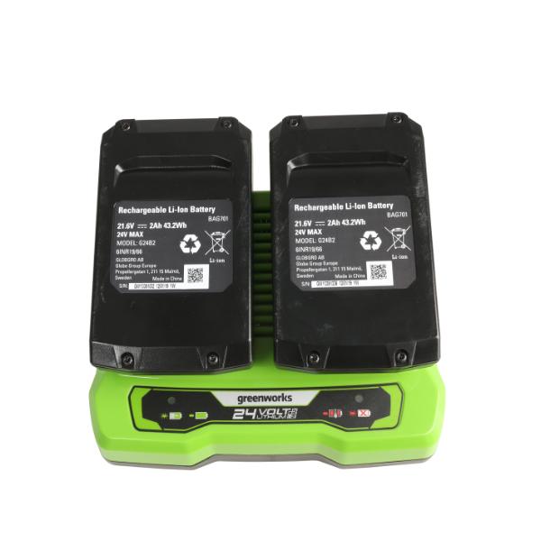 Greenworks 41cm Cordless Lawnmower 48V with Two Batteries &amp; Twin Charger