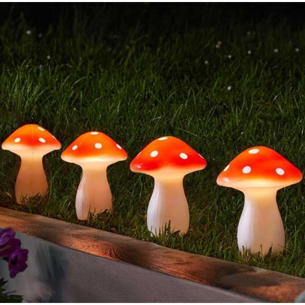 Smart Garden Fairy Mushroom Stake Lights - Set Of 4