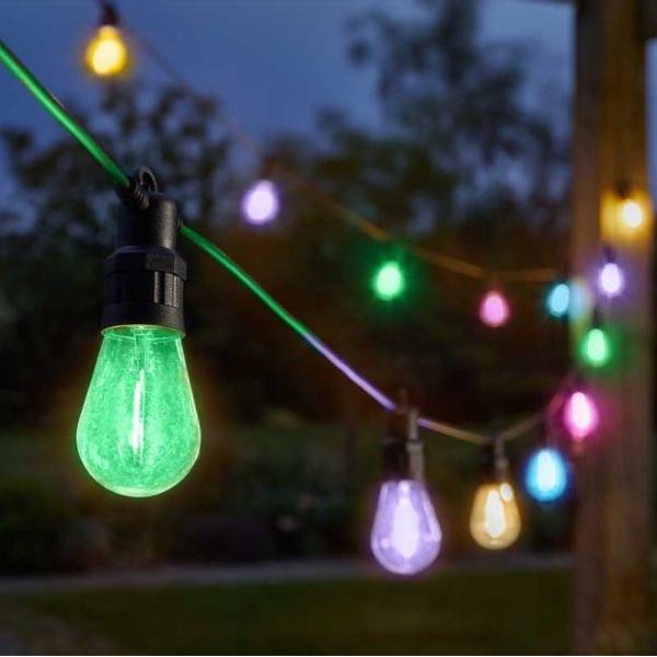 Smart Garden Low Voltage Vintage Festoon Lights - Multi Coloured - Set Of 10