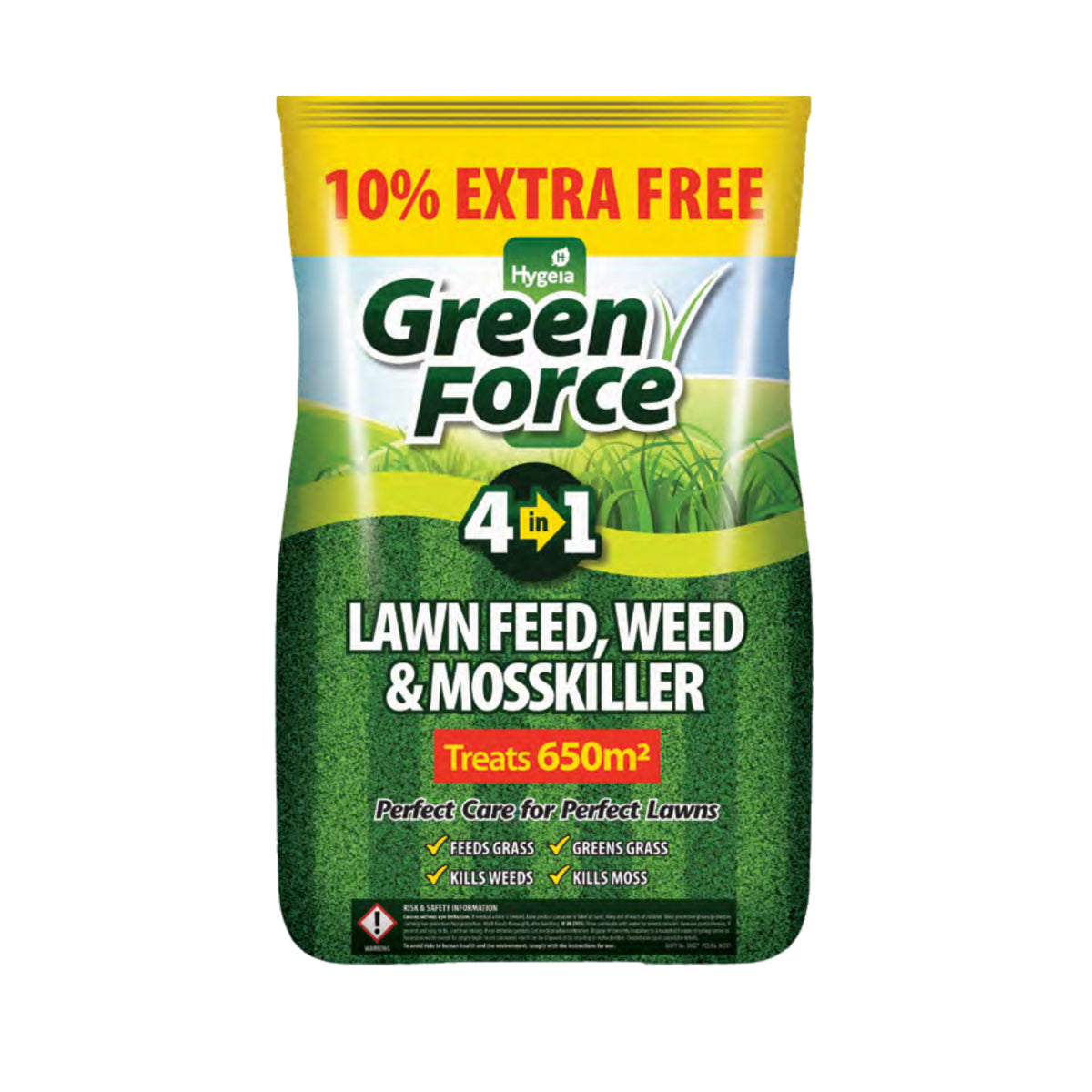 Greenforce 4in1 Lawn Feed Weed &amp; MossKiller 650m2 (13Kg) &quot;10% EXTRA FREE&quot;