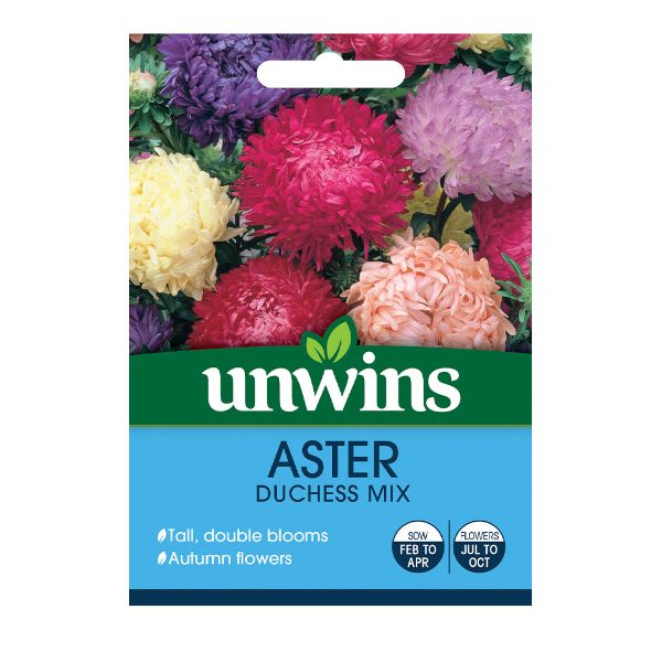 Unwins Seed Packet Aster Duchess Mix