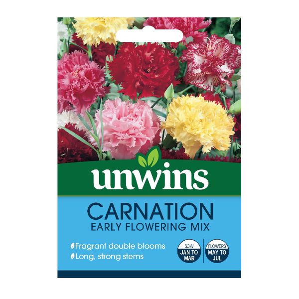 Unwins Seed Packet Carnation Early Flowering Mix