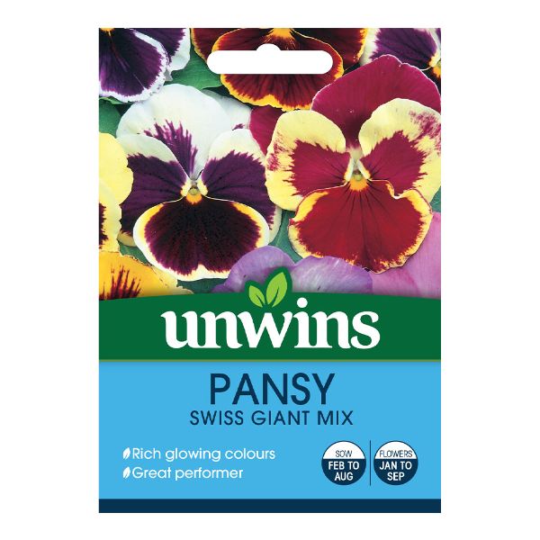 Unwins Seed Packet Pansy Swiss Giant Mix