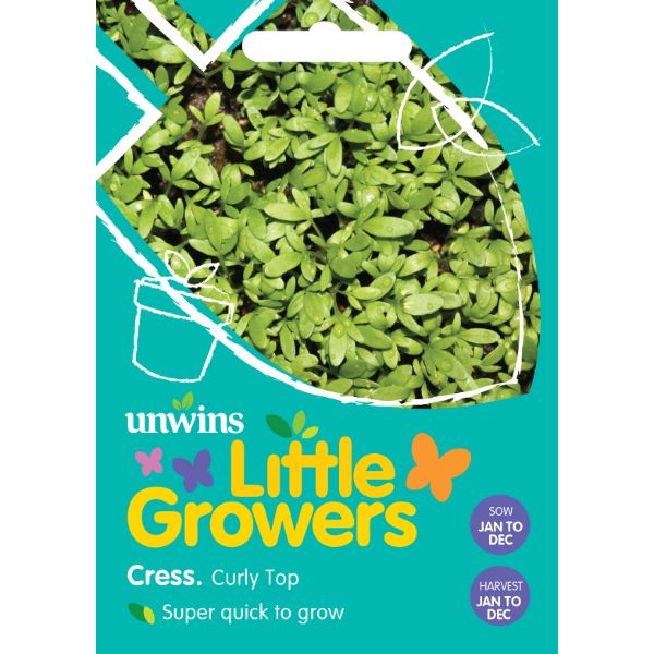 Unwins Seed Packet Little Growers Cress Curly Top
