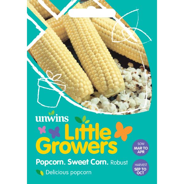 Unwins Seed Packet Little Growers Sweet Corn Popcorn Robust