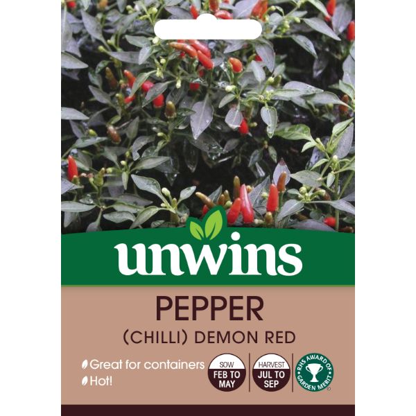 Unwins Seed Packet Pepper (Chilli) Demon Red