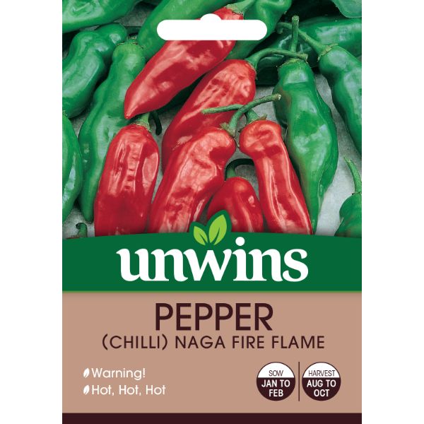 Unwins Seed Packet Pepper Chilli Naga Fire Flame 