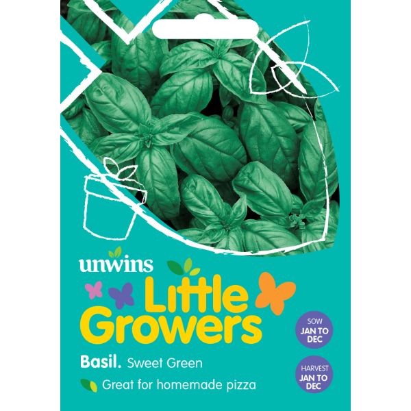 Unwins Seed Packet Little Growers Basil Sweet