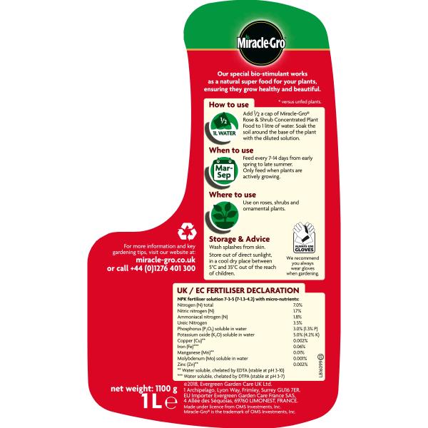 Miracle-Gro Rose &amp; Shrub Liquid Plant Food 1 Litre