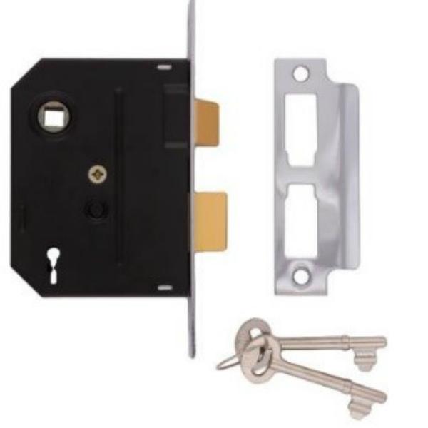 Union 2 Lever Chrome Mortice Lock