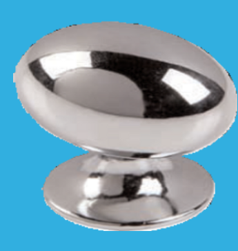 Securit Hardware Polished Chrome Oval Knob 35Mm