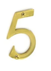 Securit Hardware Brass Numeral No. 5