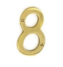 Securit Hardware Brass Numeral No. 8