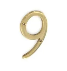 Securit Hardware Brass Numeral No. 9