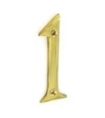 Securit Hardware Brass Numeral No. 1