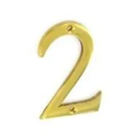 Securit Hardware Brass Numeral No. 2
