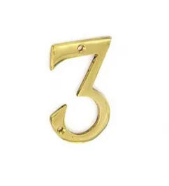 Securit Hardware Brass Numeral No. 3