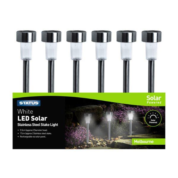 Melbourne 5.5cm LED Solar Stake Light Stainless Steel