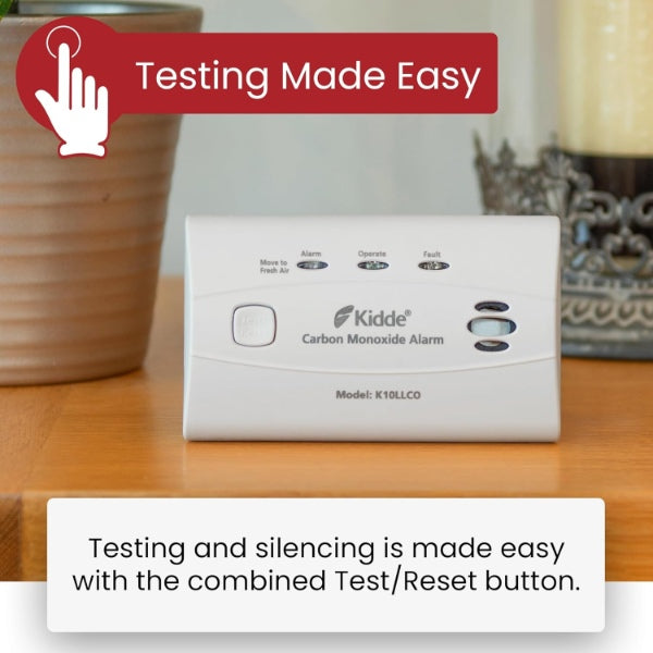 Kidde FSK10LLCO Co2 Alarm Lithium Battery Wall/Free Stand