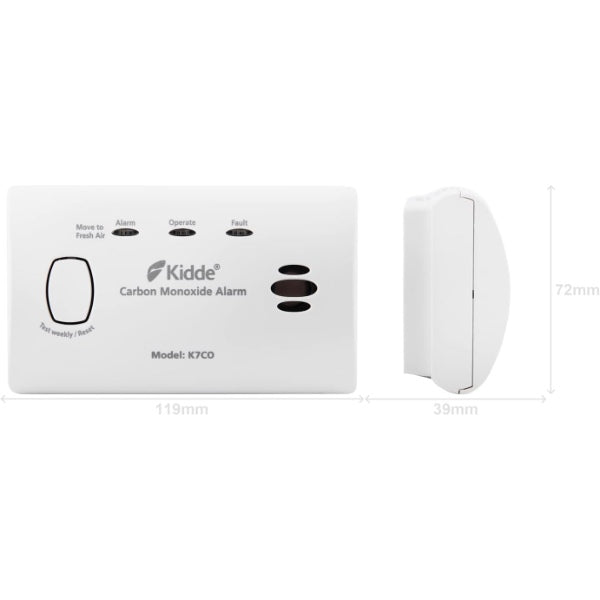 Kidde FSK7CO CO2 Battery Alarm-10 Yr Cert Boat/Caravan