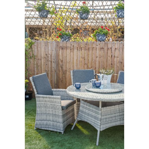 Madrid 4 Seater Rattan Outdoor Furniture Set with Parasol &amp; Cover
