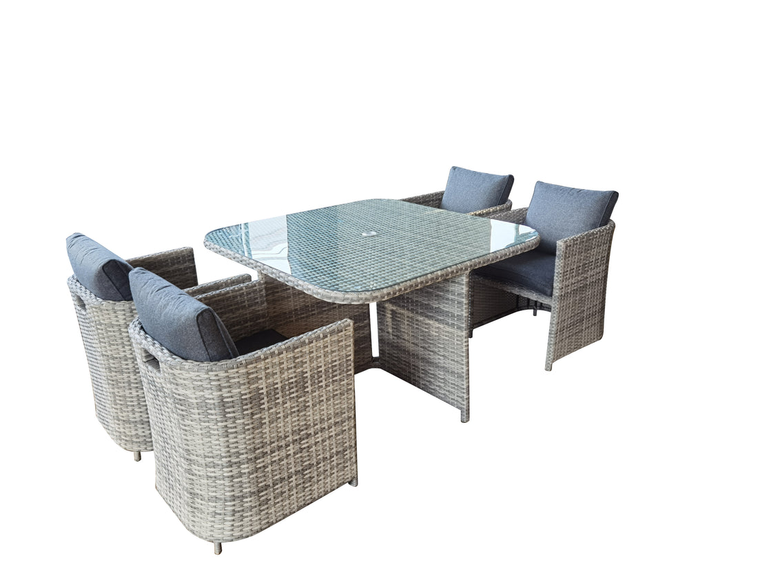 Seville 4 Seater Outdoor Furniture Cube Set with Cover