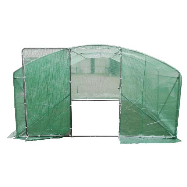 Oasis Polytunnel Greenhouse with Metal Door