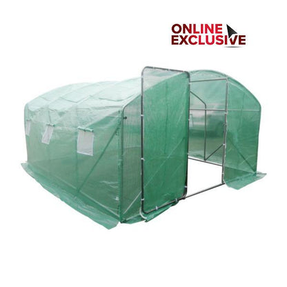 Oasis Polytunnel Greenhouse with Metal Door