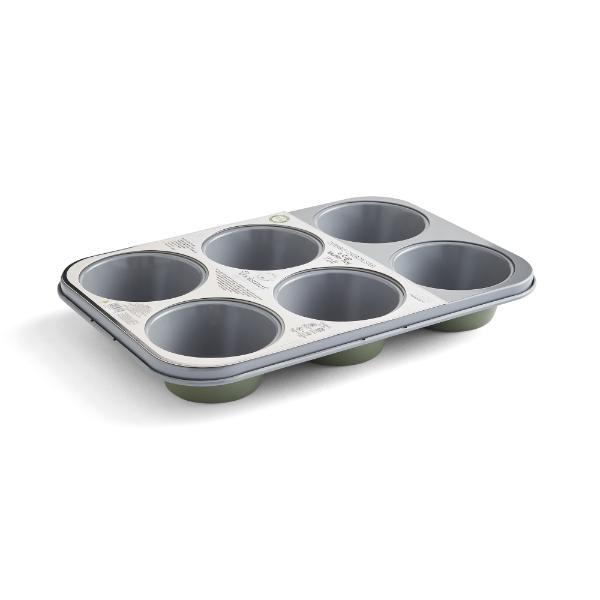 Cooksmart Two Tone 6 Cup Muffin Tray - Green