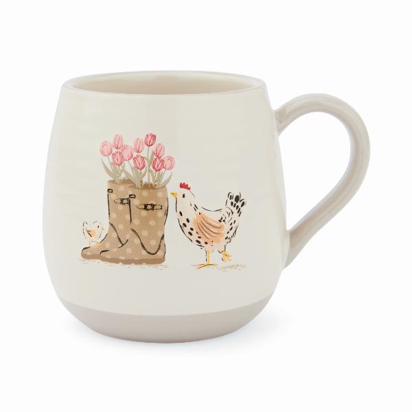Hen House Lane Belly Mug - Wellies &amp; Hens