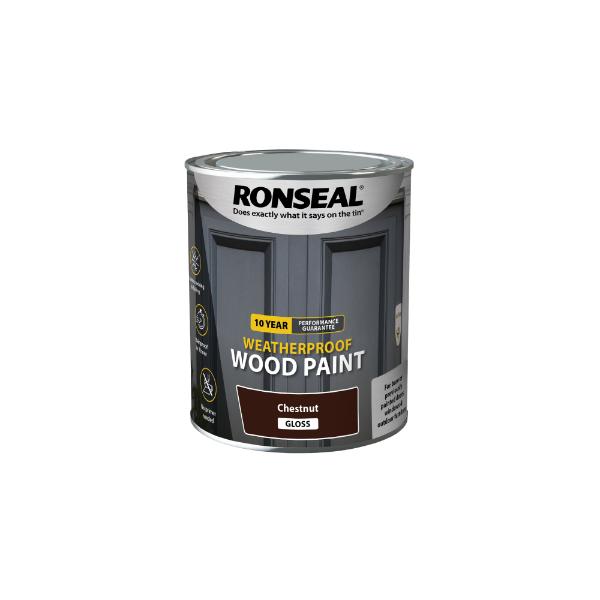 Ronseal 10Yr Weatherproof Paint Cnut Glos 750ml